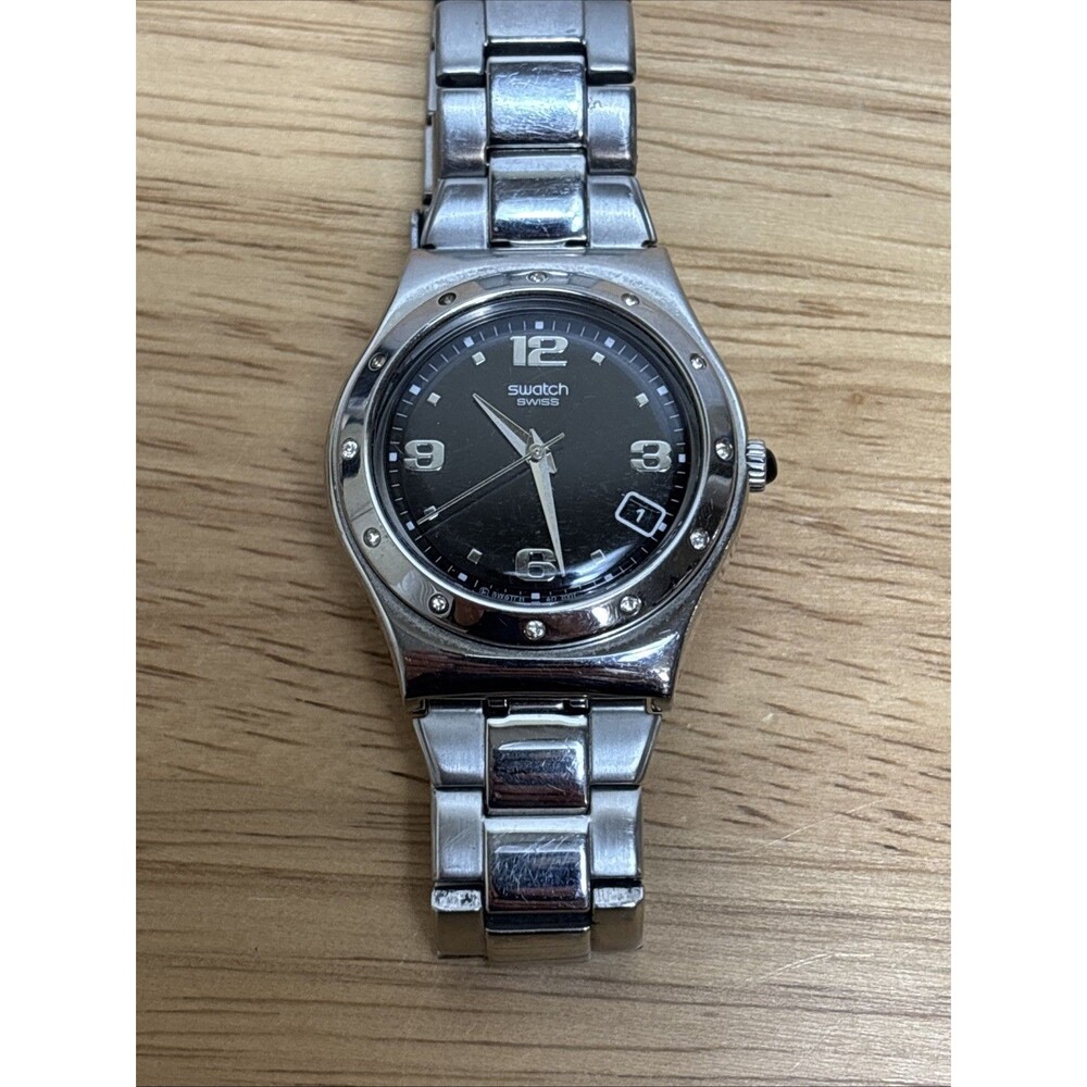 Swatch Irony Swiss Watch 2007 Silver Stainless Steel Water Resistance Swiss Made